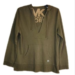 Michael Kors - Olive Green Hooded Top - size XL